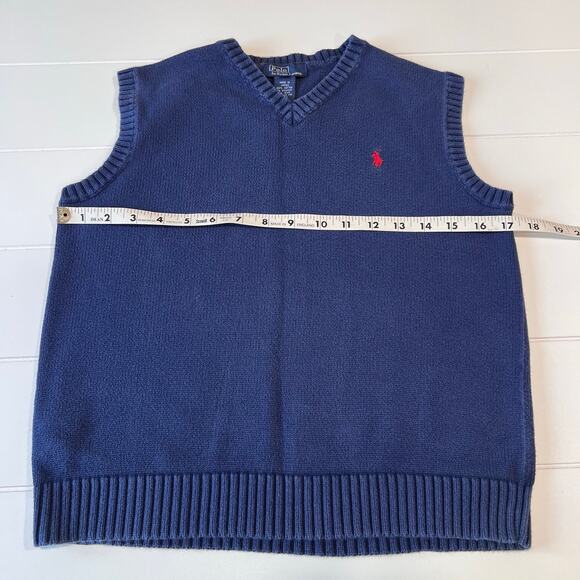 Polo Ralph Lauren Sweater Vest Kids size medium 8/10 Navy Blue - Picture 4 of 6